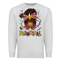 Dove Grey mardi gras principal afro messy bun Premium Sweatshirt - texasbilliewilder