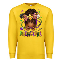 Lemon mardi gras principal afro messy bun Premium Sweatshirt - texasbilliewilder