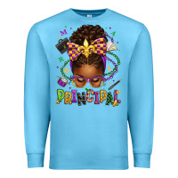Ocean Blue mardi gras principal afro messy bun Premium Sweatshirt - texasbilliewilder