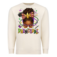 Sandshell mardi gras principal afro messy bun Premium Sweatshirt - texasbilliewilder