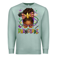 Seafoam mardi gras principal afro messy bun Premium Sweatshirt - texasbilliewilder