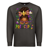 Smoke mardi gras principal afro messy bun Premium Sweatshirt - texasbilliewilder