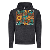 Vintage Black cross gemstone and sunflower Vintage Hoodie - Artiststas