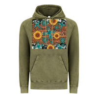 Vintage Olive cross gemstone and sunflower Vintage Hoodie - Artiststas