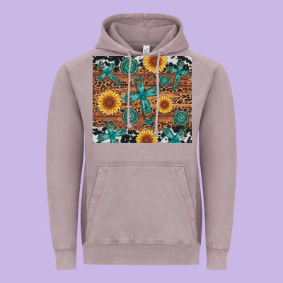 Cross Gemstone And Sunflower Vintage Hoodie Designed By Artiststas