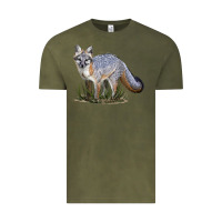 Vintage Olive Gray Fox Vintage Tee - LillyAllenDesigns