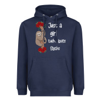 Navy just a girl who loves sloths Heavyweight Hoodie - Bettercallsaul