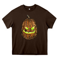 Chocolate Brown watercolor leopard pumpkin Heavy Core Tee - RanaPortraitStore