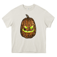 Cream watercolor leopard pumpkin Heavy Core Tee - RanaPortraitStore