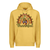 Antique Gold Turkey rainbow thankful thanksgiving Premium Hoodie - NancyCooperArtShop