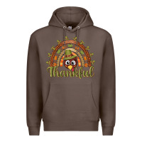 Coffee Turkey rainbow thankful thanksgiving Premium Hoodie - NancyCooperArtShop