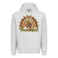 Dove Grey Turkey rainbow thankful thanksgiving Premium Hoodie - NancyCooperArtShop