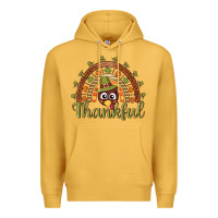 Mustard Turkey rainbow thankful thanksgiving Premium Hoodie - NancyCooperArtShop