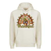 Oatmeal Heather Turkey rainbow thankful thanksgiving Premium Hoodie - NancyCooperArtShop