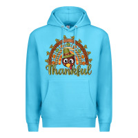 Ocean Blue Turkey rainbow thankful thanksgiving Premium Hoodie - NancyCooperArtShop