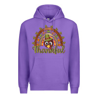 Purple Turkey rainbow thankful thanksgiving Premium Hoodie - NancyCooperArtShop