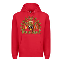 Red Turkey rainbow thankful thanksgiving Premium Hoodie - NancyCooperArtShop