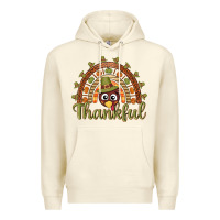 Sandshell Turkey rainbow thankful thanksgiving Premium Hoodie - NancyCooperArtShop
