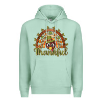 Seafoam Turkey rainbow thankful thanksgiving Premium Hoodie - NancyCooperArtShop