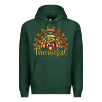 Sports Green Turkey rainbow thankful thanksgiving Premium Hoodie - NancyCooperArtShop