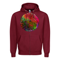 Burgundy halloween round Zipper Hoodie - BundleAndBundleShop