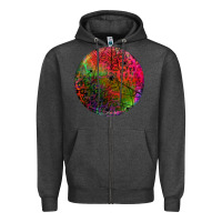 Charcoal Heather halloween round Zipper Hoodie - BundleAndBundleShop