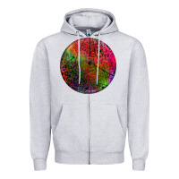 Heather Grey halloween round Zipper Hoodie - BundleAndBundleShop