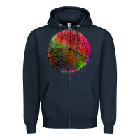 Navy halloween round Zipper Hoodie - BundleAndBundleShop
