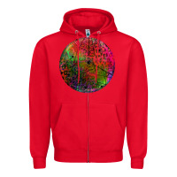 Red halloween round Zipper Hoodie - BundleAndBundleShop