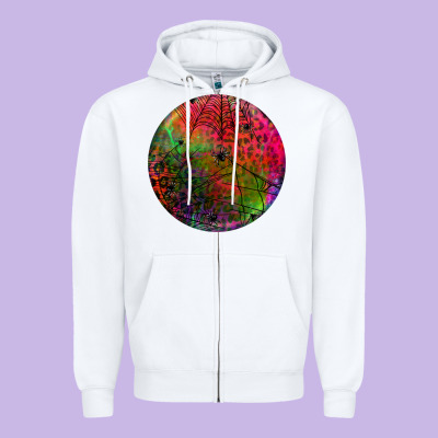 Halloween Round Zipper Hoodie Designed By Bundleandbundleshop