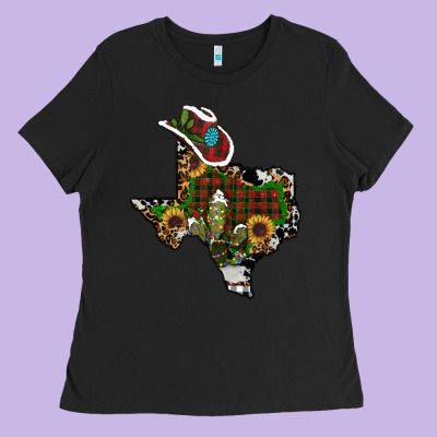 Christmas Texas Ladies Tee Designed By Ranaportraitstore