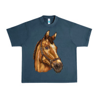 Midnight Navy horse Urban Heavy Tee - BarkalooDesign