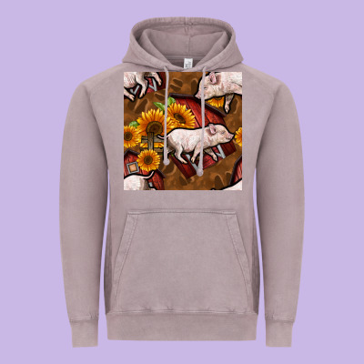 Pig And Barn Vintage Hoodie Designed By Bundleandbundleshop