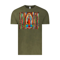Vintage Olive our lady of Guadalupe serape Vintage Tee - BarkalooDesign