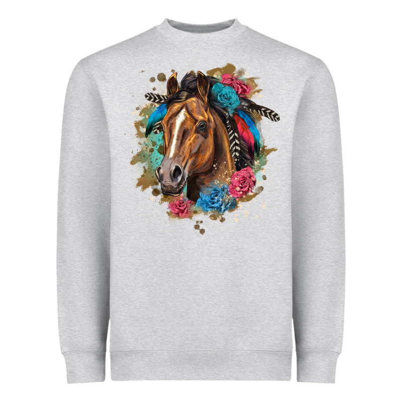Quarter Horse Floral Heavyweight Sweatshirt by LillyAllenDesigns | Teevron
