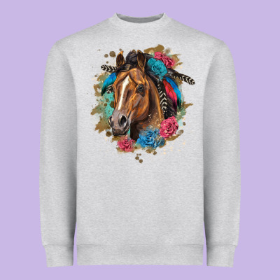 Quarter Horse Floral Heavyweight Sweatshirt Designed By Lillyallendesigns