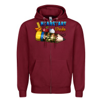 Burgundy headstart dude Zipper Hoodie - BundleAndBundleShop