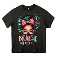 Asphalt afro messy bun nurse life Heavy Core Tee - texasbilliewilder