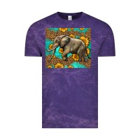 Cloud Purple western sunflowers elephant Vintage Tee - LillyAllenDesigns