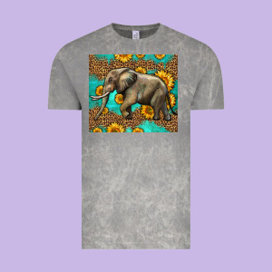 Western Sunflowers Elephant Vintage Tee Designed By Lillyallendesigns