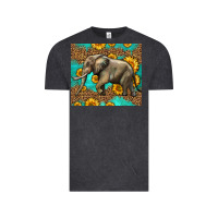 Vintage Black western sunflowers elephant Vintage Tee - LillyAllenDesigns
