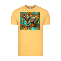 Vintage Mustard western sunflowers elephant Vintage Tee - LillyAllenDesigns