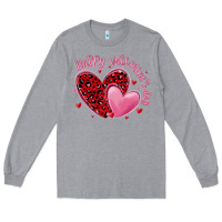 Heather Grey happy valentine's day hearts Long Sleeve Tee - MaliasSmallBusiness