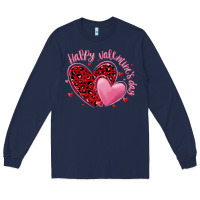 Navy happy valentine's day hearts Long Sleeve Tee - MaliasSmallBusiness