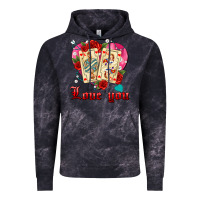 Cloud Black love you playing cards roses and pearls Vintage Hoodie - AdoDesignShop