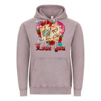 Vintage Zinc love you playing cards roses and pearls Vintage Hoodie - AdoDesignShop