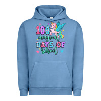Pigment Pebble Blue hundred magical days of school unicorn Urban Hoodie - OliviaCreatesArt