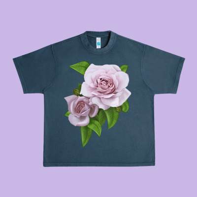 Silver Lining Rose Urban Heavy Tee Designed By Lillyallendesigns
