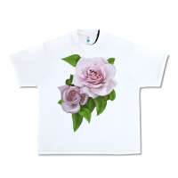 White Silver Lining Rose Urban Heavy Tee - LillyAllenDesigns