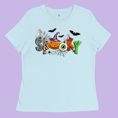 Halloween Spooky Ladies Tee Designed By Zillion Design Studio
